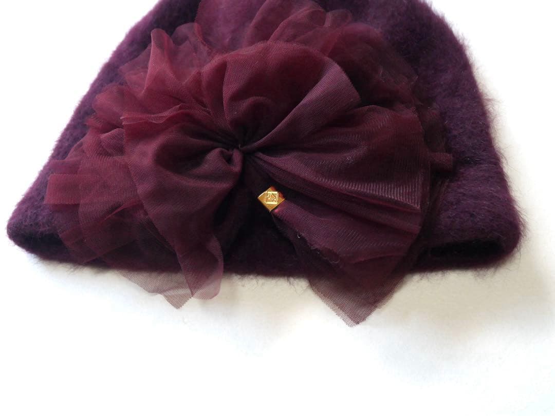 CA4LAニット帽　ボルドー