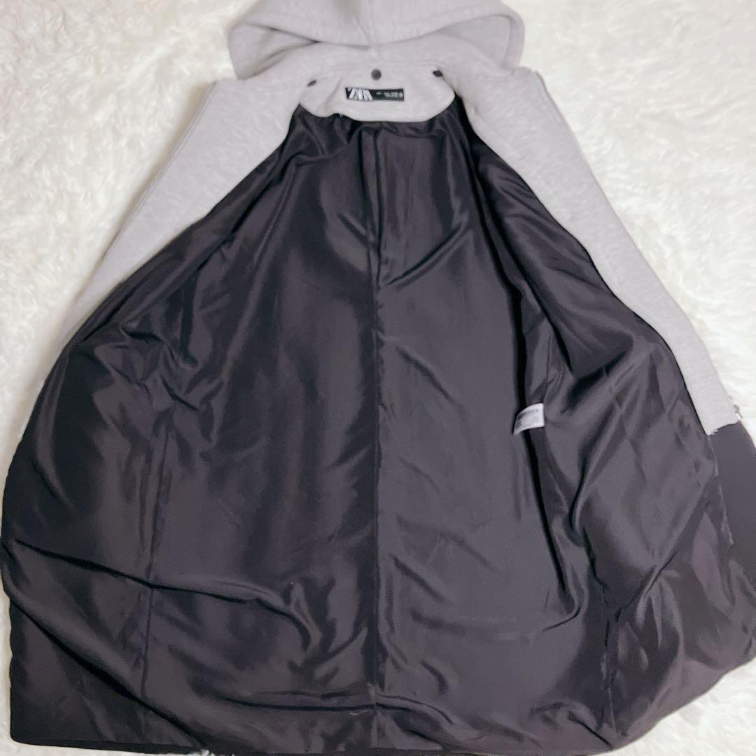 極美品✨ZARA デタッチャブルフード コントラストコート　S