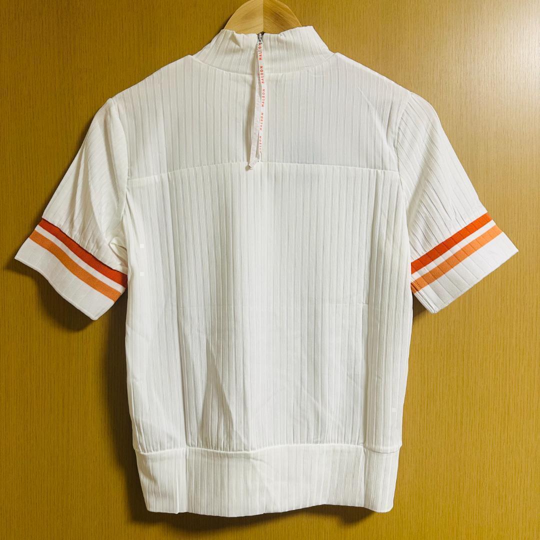 白M マルボンゴルフ モックネック シャツ Malbon Golf ハーフジップ