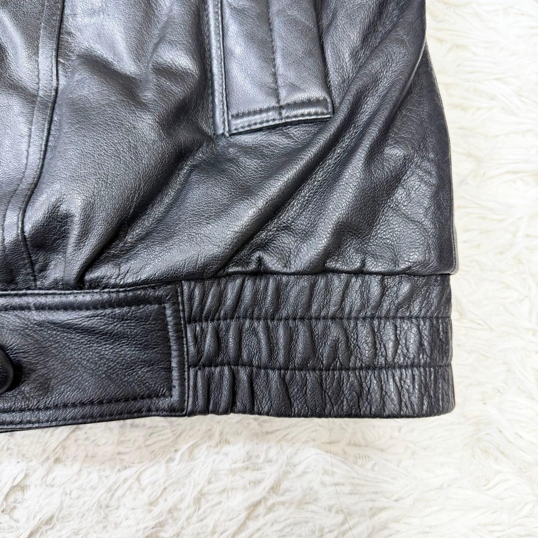 【希少デザイン】VINTAGE レザー　ミンク　リバーシブル　ダブルジャケット