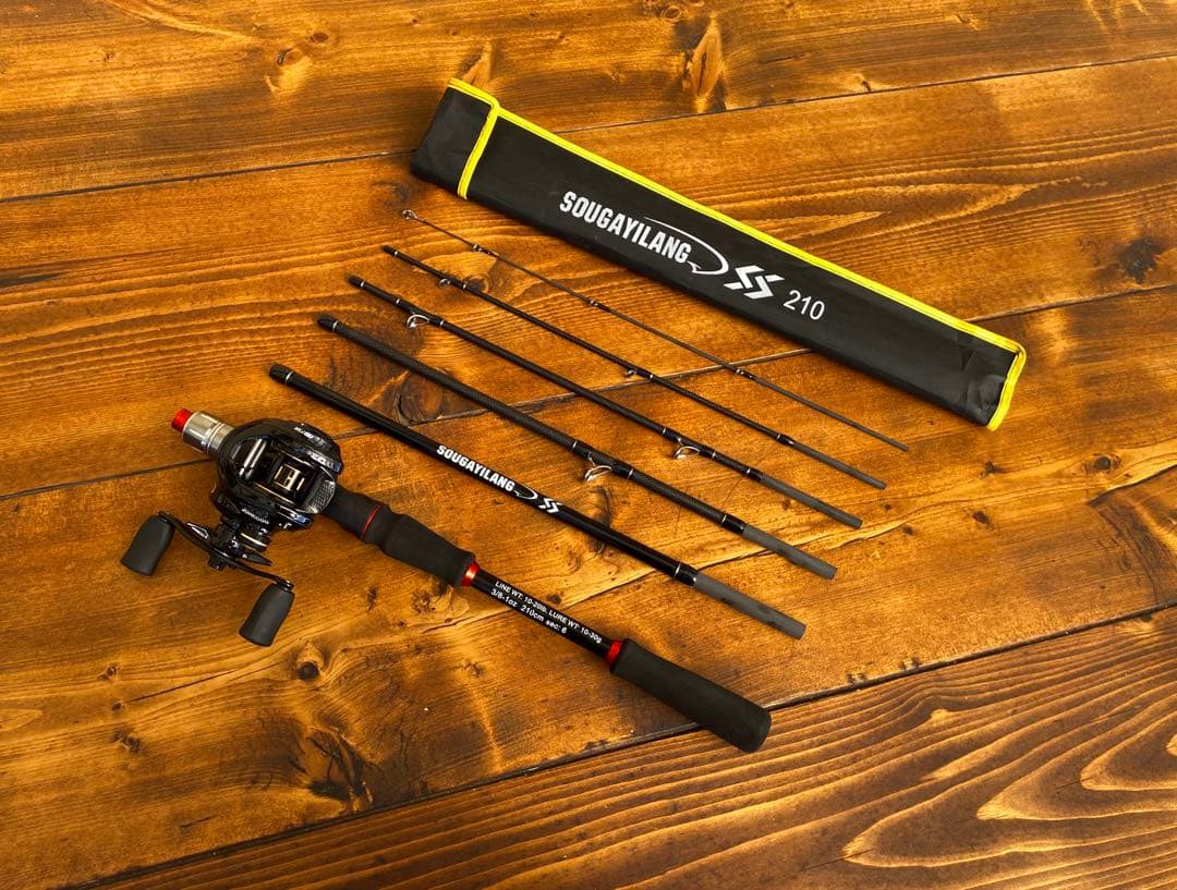 ベイトパックロッド　バス釣りセット　7ft 210cm バスロッド　釣り竿セット