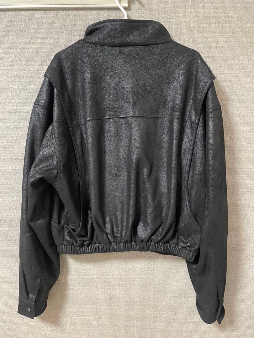 【nmtc+】　line leather jacket ブラック
