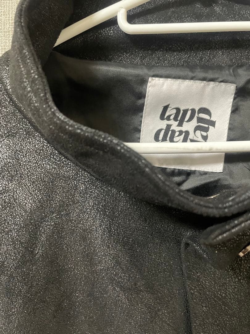 【nmtc+】　line leather jacket ブラック