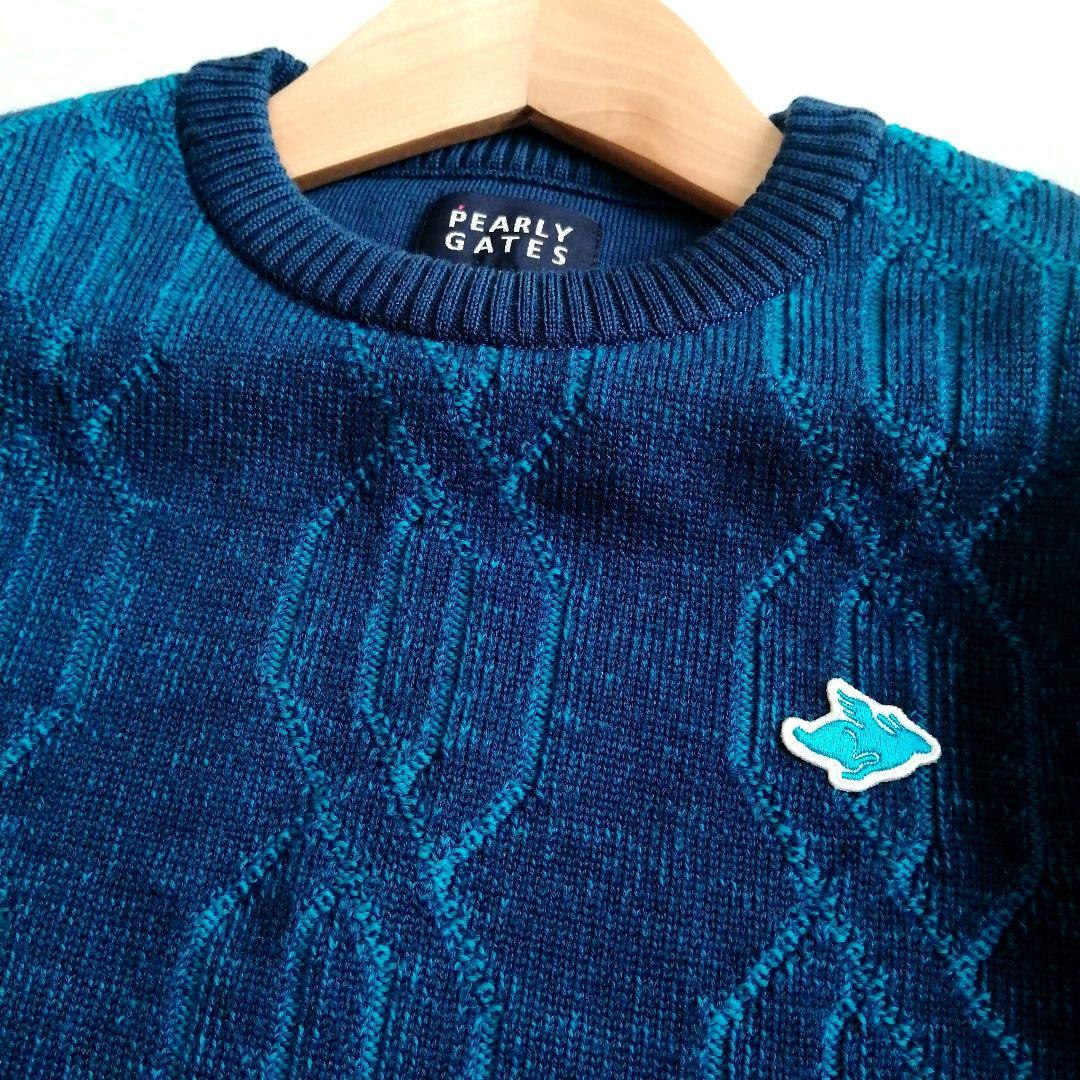 パーリーゲイツ クルーネック ニット セーター 毛100% 日本製 サイズ4/М