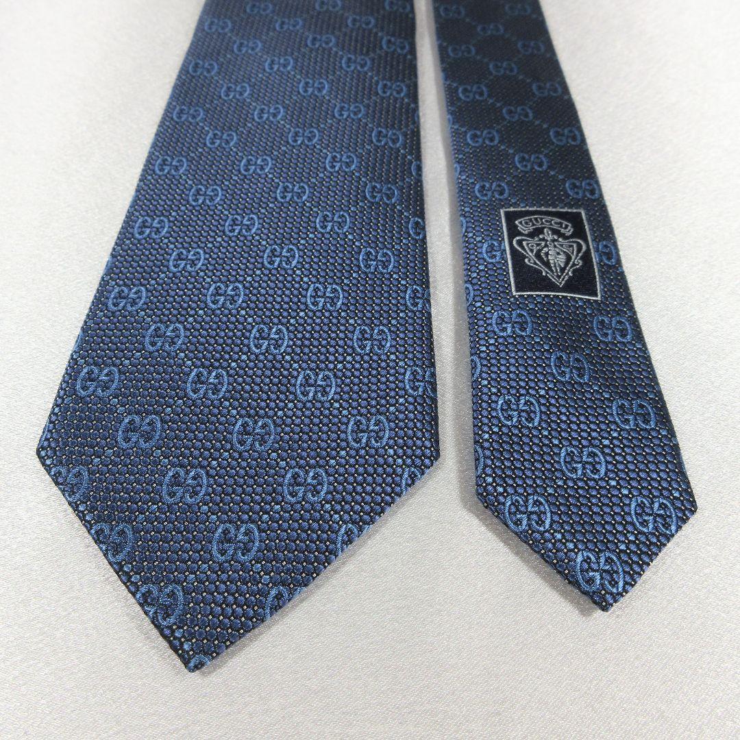 グッチ　GG　ネイビー　ブルー　ネクタイ