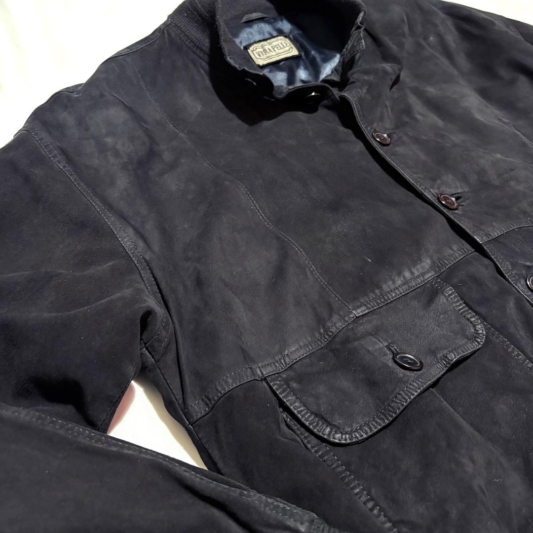VERAPELLE ブラック スエード ヴァルスター ジャケット イタリア 52