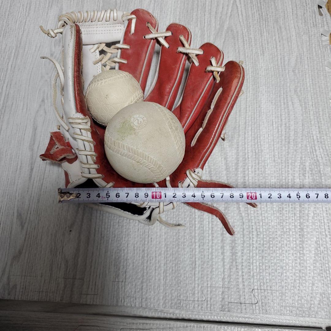 ZETT 軟式グローブ 赤/白