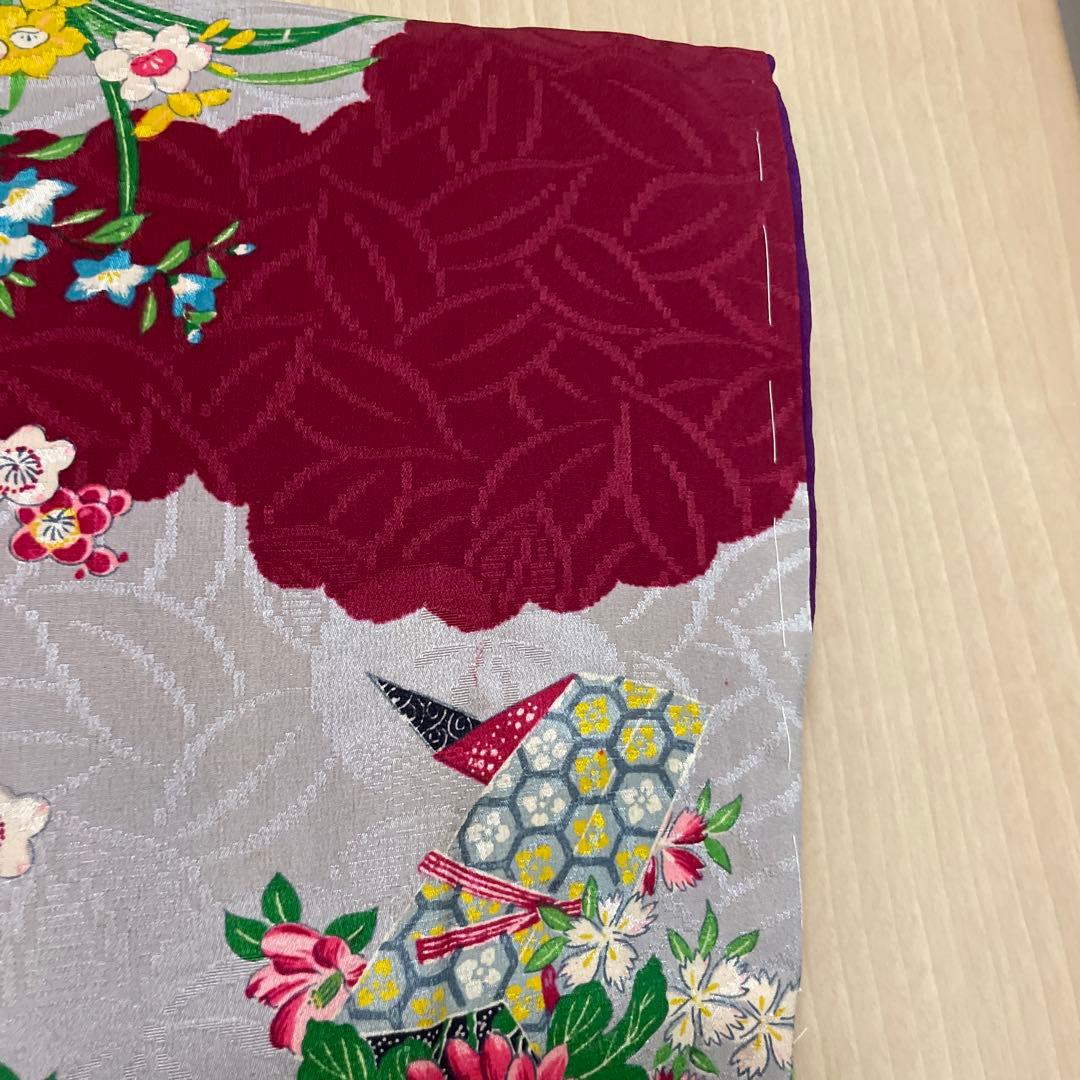 アンティーク大正ロマン　レア花づくしの着物　七五三着物　十三詣りアンティーク着物