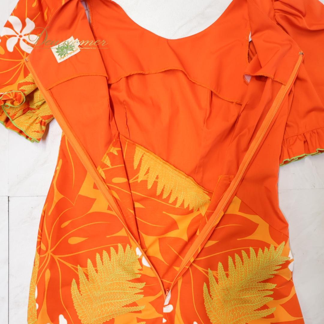 【日本製 フラダンス衣装】オレンジ ALOHA STANDARDS ワンピース