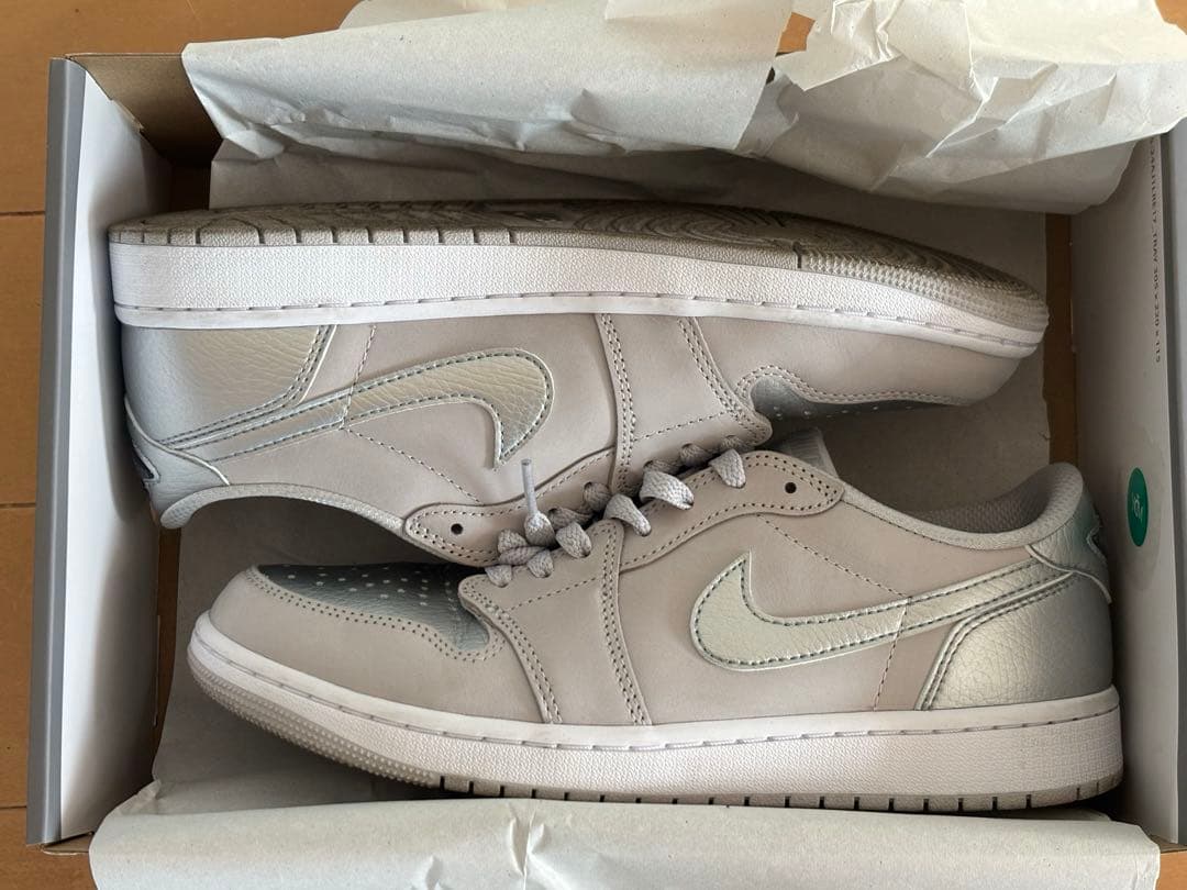 NIKE エアジョーダン1 ローカット 27cm 美品 シルバー&グレー