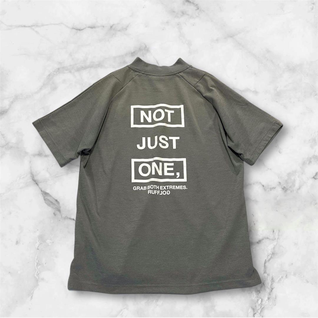 ラフロッグ　半袖モックネックシャツ　M メンズ　グレー　ゴルフ　RUFFLOG