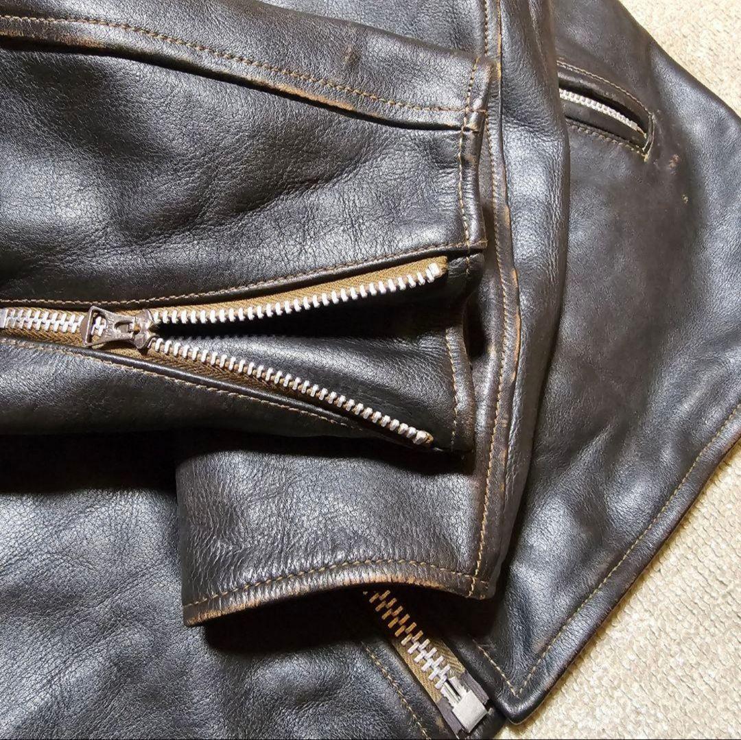 希少！HUMAN MADE ヒューマンメイド エイジング加工ダブルライダース L