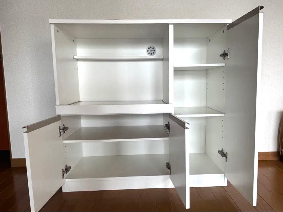 3/16迄　ニトリ　レンジ台　食器棚　ホワイト レンジボード コンパクト