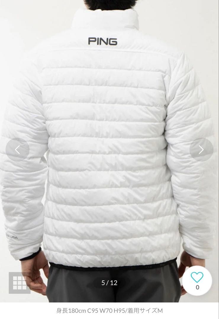 【新品】PING ゴルフ用メンズジャケットLサイズ ホワイト