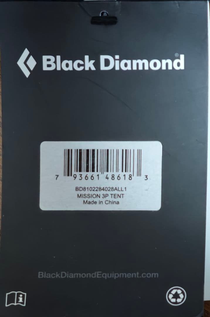 【新品】ブラックダイヤモンド ミッション 3P テント 純正グランドシート付き