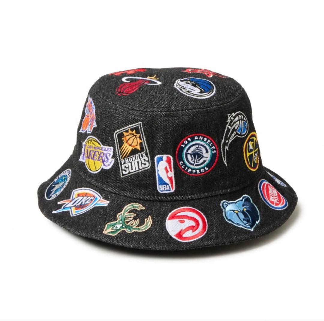 ニューエラ バケットハット Team Logo Allover NBA ブラック