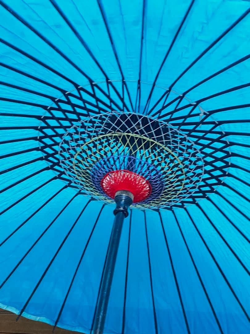 青い舞踊傘