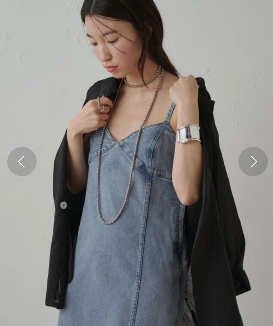 極美品　ラウンジドレス　デニムキャミワンピ　サロペットスカート ブルー系