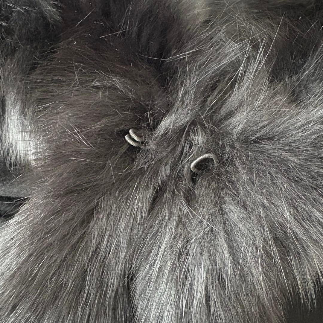 最高級✨艶感 カシミヤ100% フォックファー フーディーポンチョ　極美品　黒