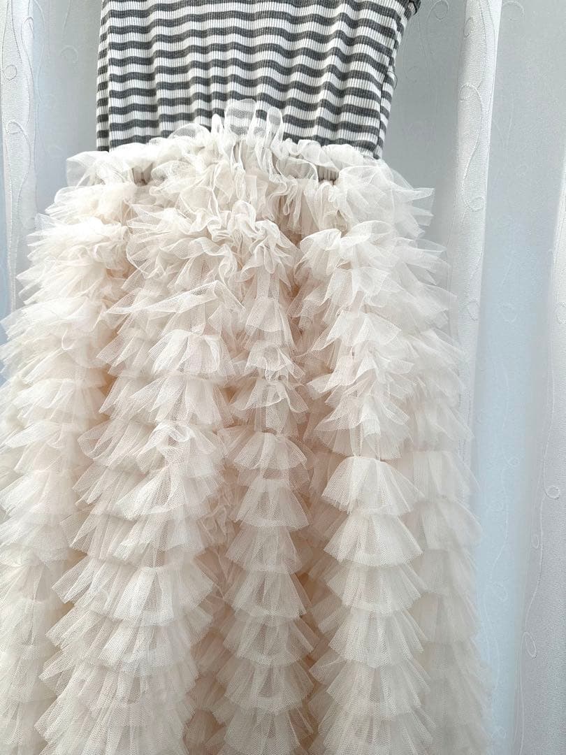 eimy istoire カットドッキングフリルチュールワンピ （BORDER）