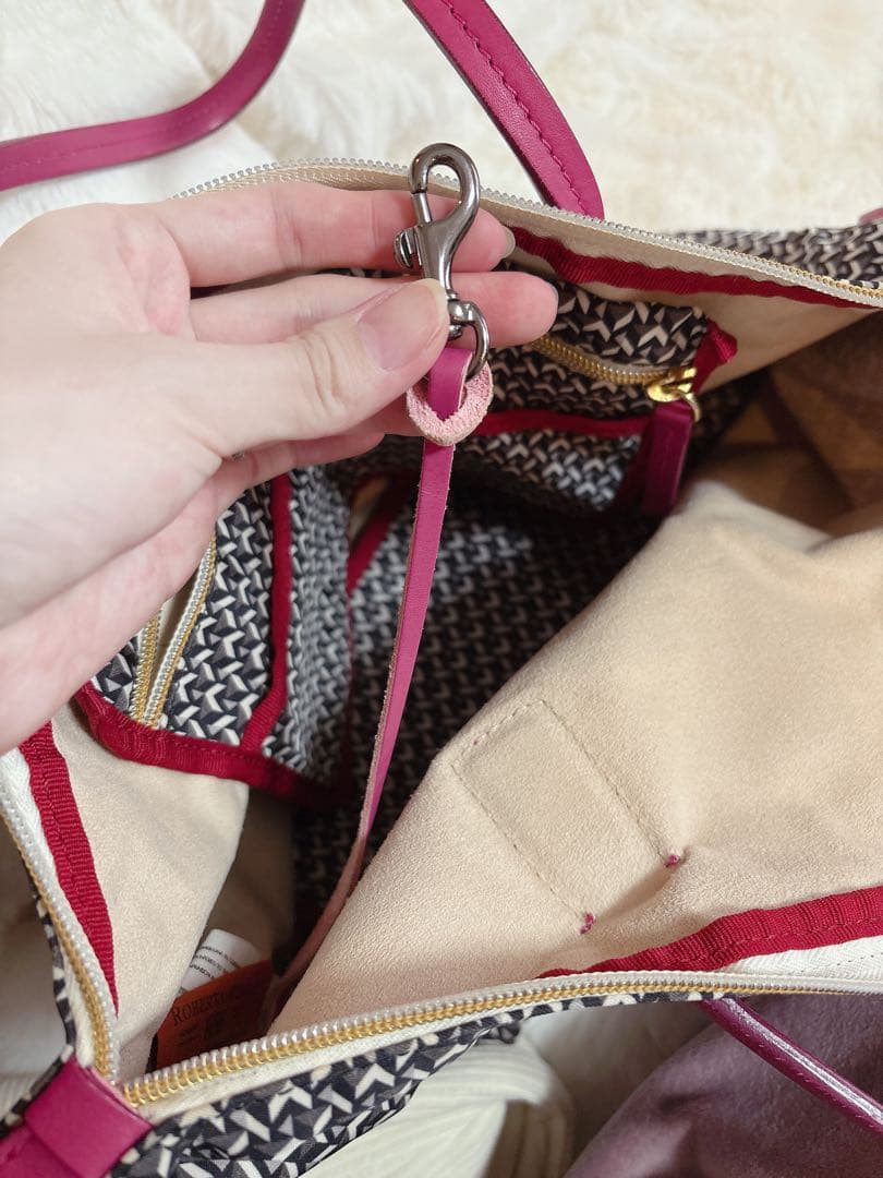 ロベルタピエリ　TATAMI ラージトートバッグ　ピンク