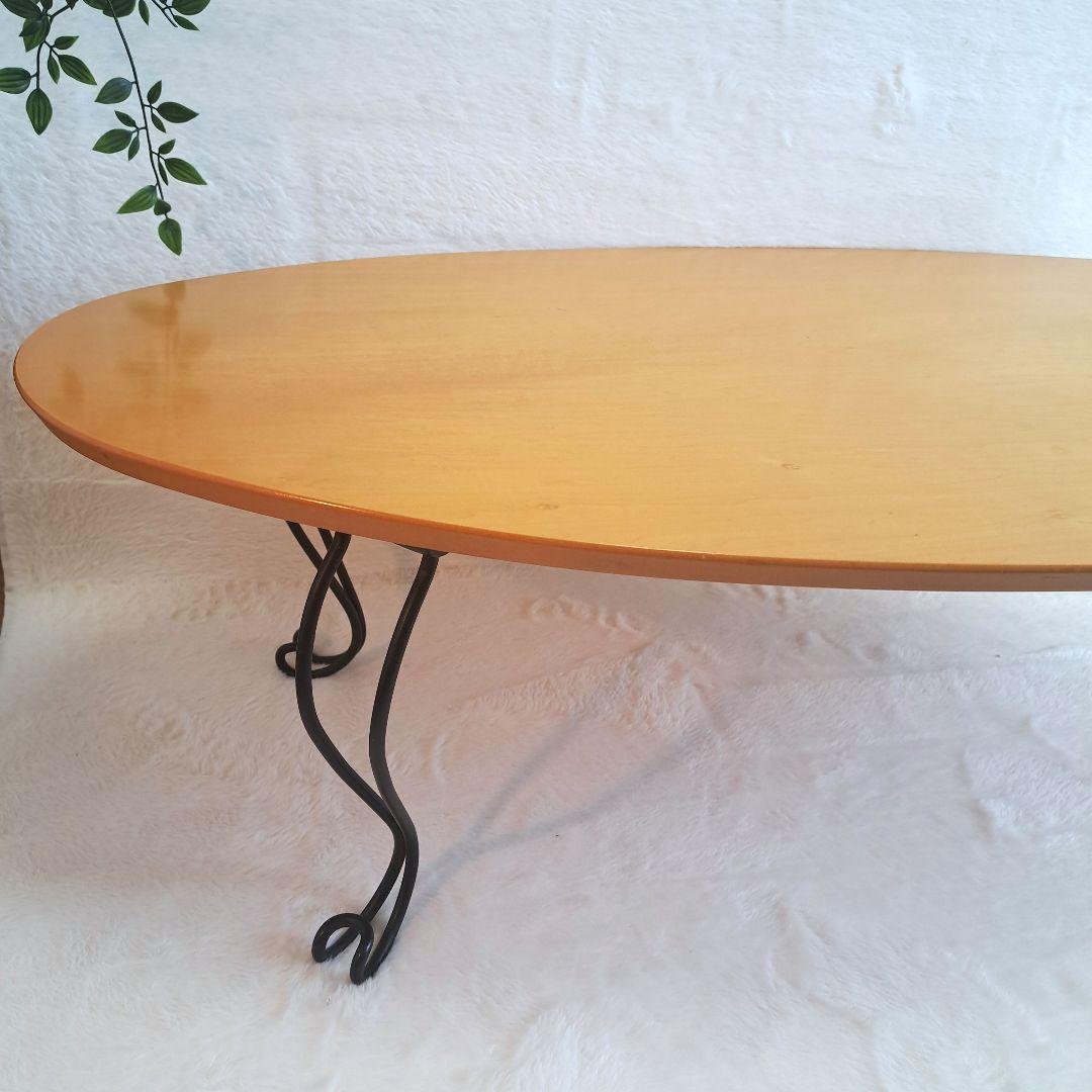 折りたたみ式 猫脚テーブル 幅約120cm 楕円形