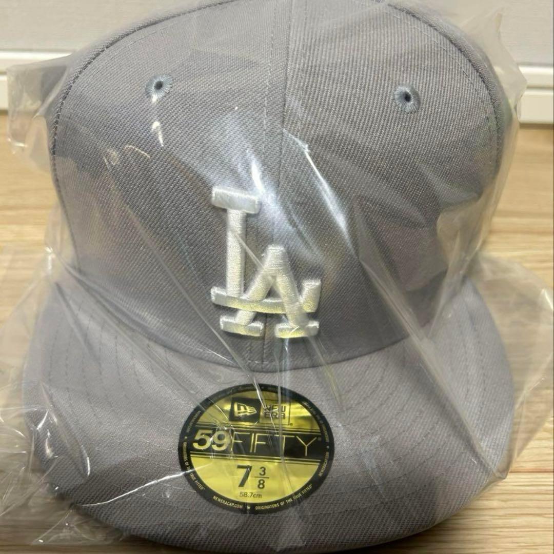 【未開封新品】ドジャース　キャップ　ニューエラ　Mサイズ　グレー×ホワイト　希少