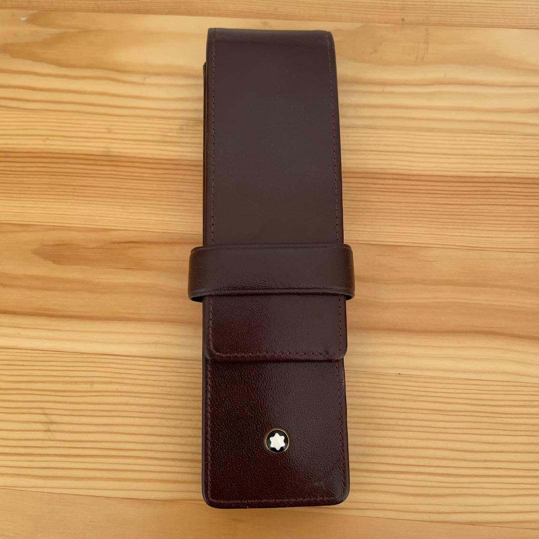 【希少】MONTBLANC モンブラン ペンケース 2本用 ボルドー 本革