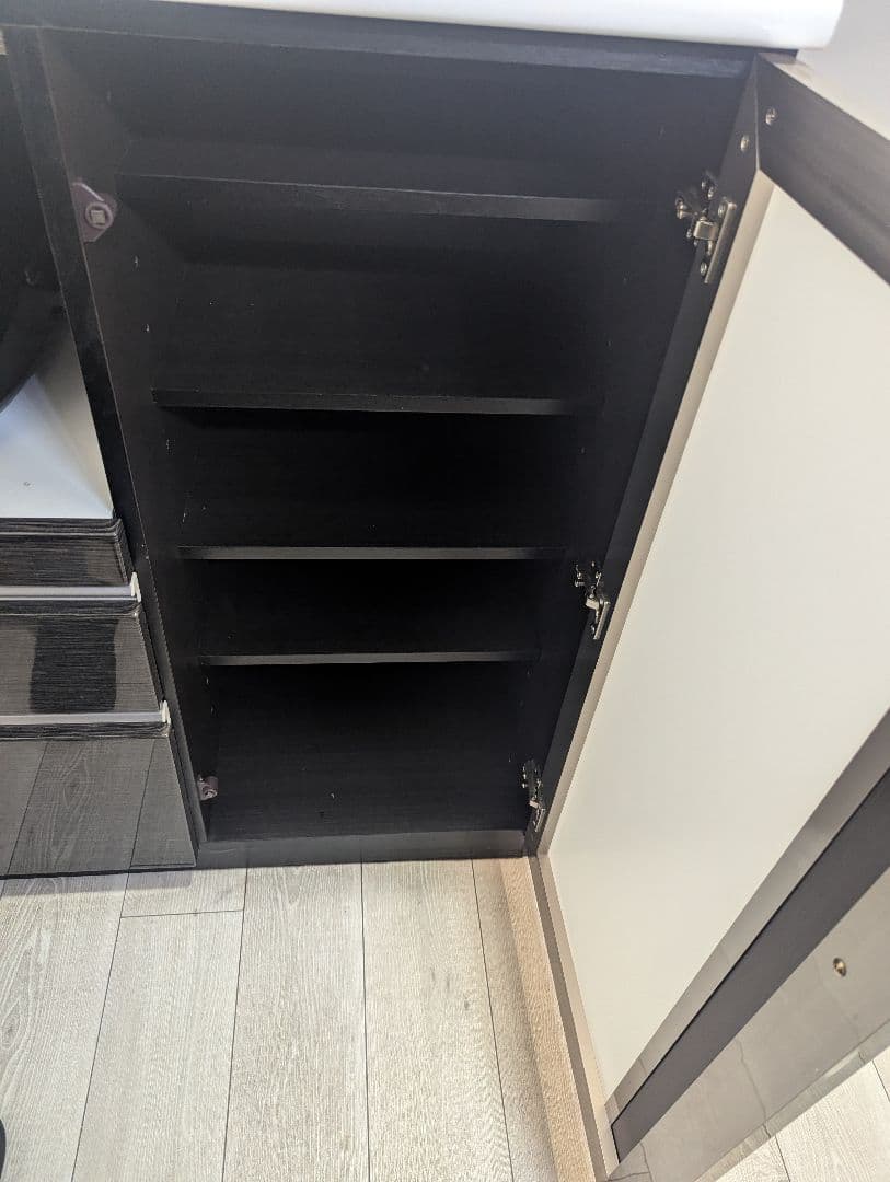 送料込み【美品】NITORIニトリ キッチンカウンター ブラック×ホワイト