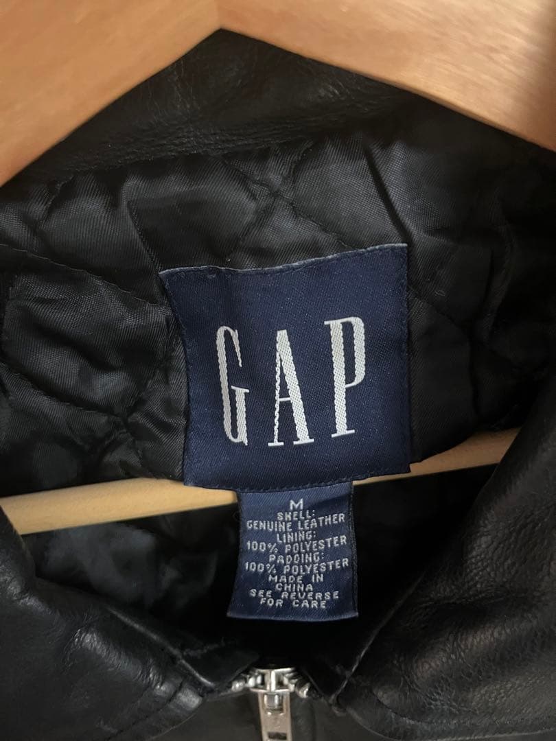 稀少 M OLD GAP レザージャケット アルミジップ