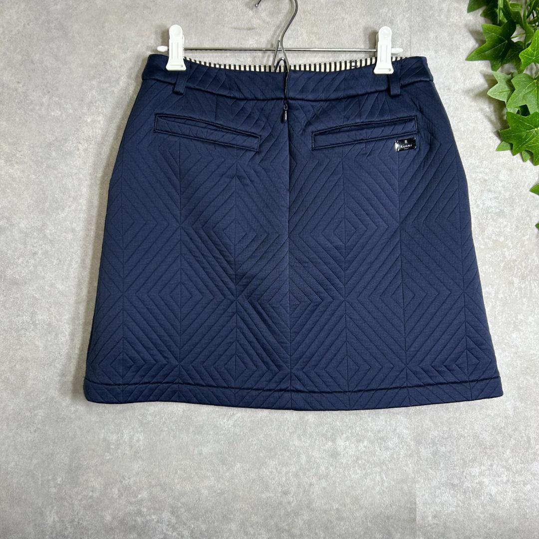 ランバン　スポール キルティングゴルフスカート　ネイビー　M ゴルフウェア