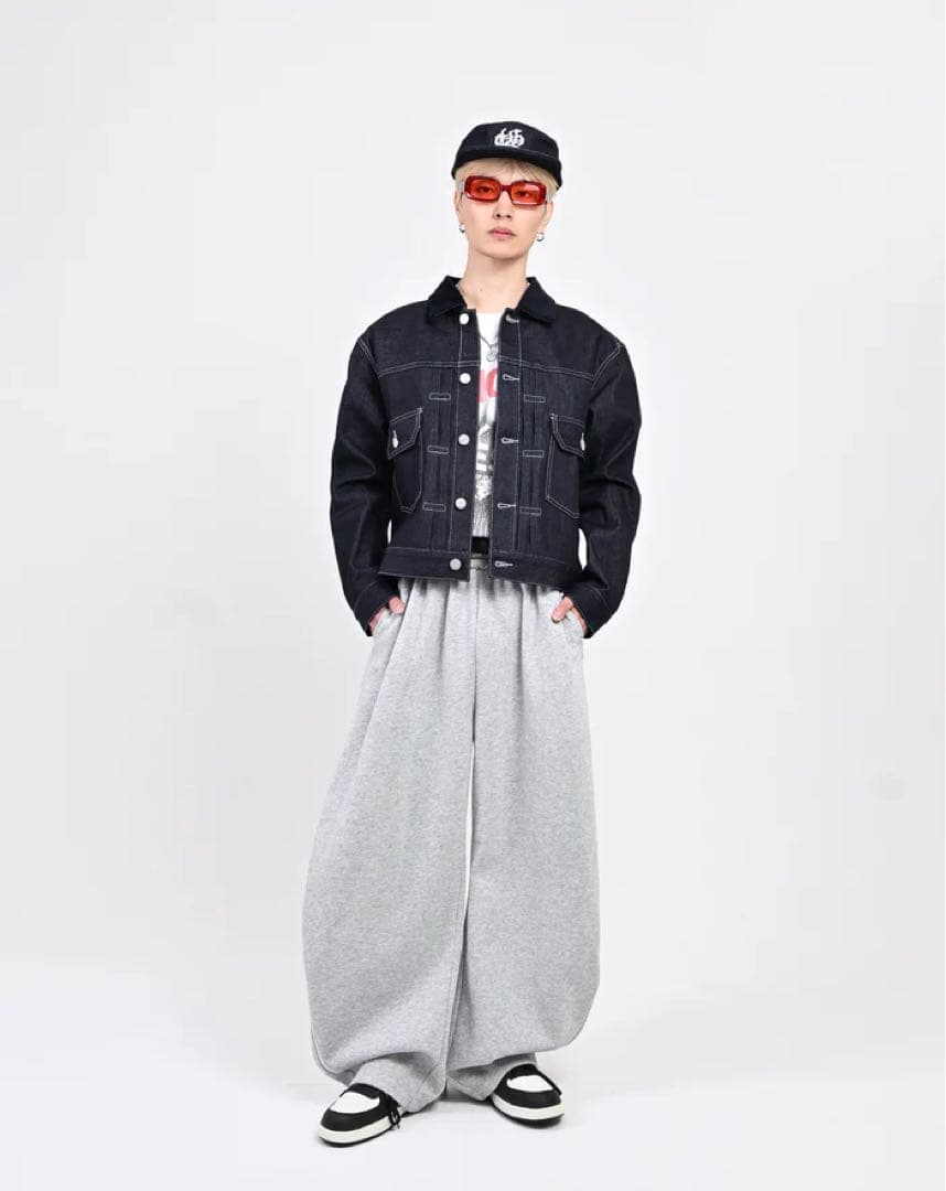 L2155コーデュロイカラーリジットデニムジャケットXL（navy）地底人