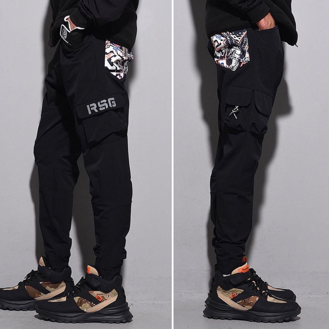 新品 ラッセルノ ゴルフ カーゴ ロングパンツ ブラック XL 6 カーゴパンツ