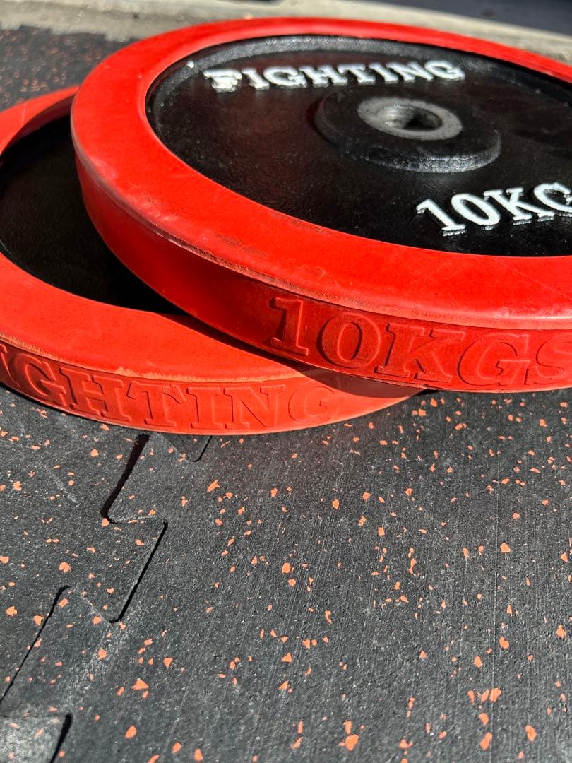 ファイティングロード 28mm径ラバープレート 10kg×2枚　アイロテック