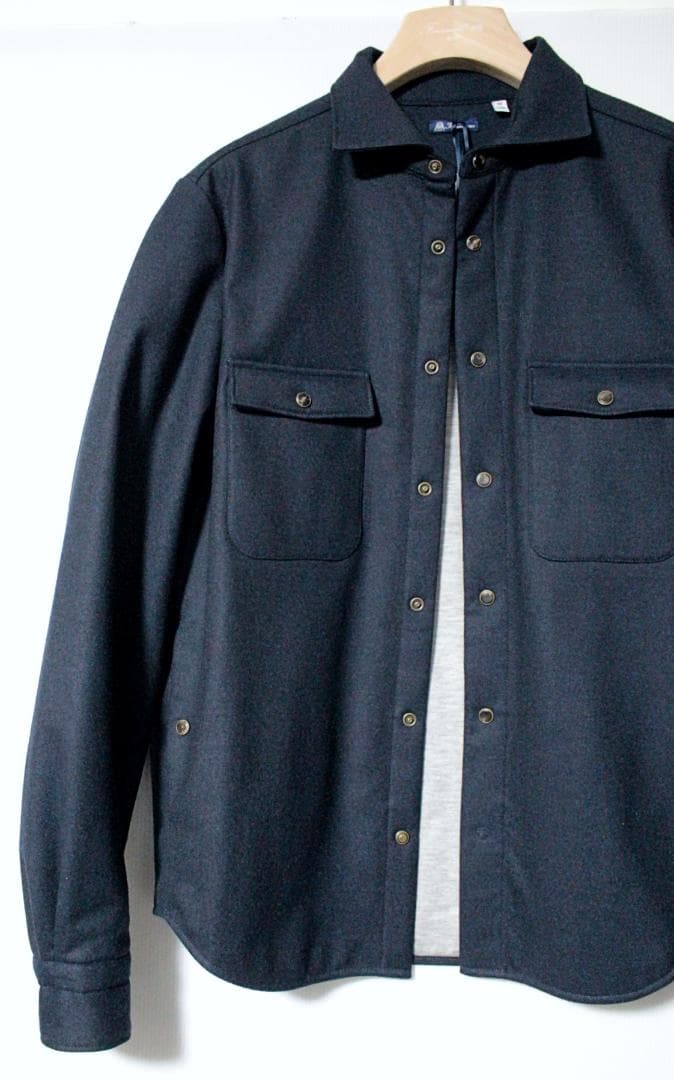 未使用訳 フィナモレ1925 イタリア製 ダブルフェイス生地シャツジャケット M