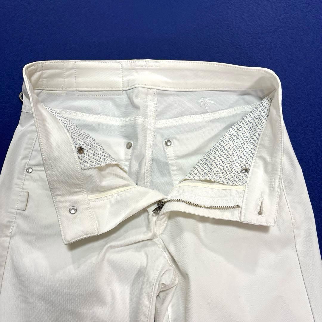 パーリーゲイツ　0/S クロッフドパンツ　アンクル丈　ホワイト　レディース