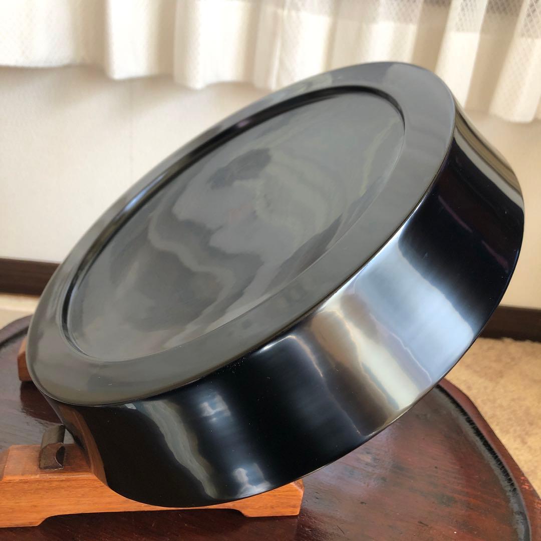 秀衡塗　菓子器　菓子入れ　口径29㎝　漆絵紋様　茶道具　未使用保管品　美品　レア