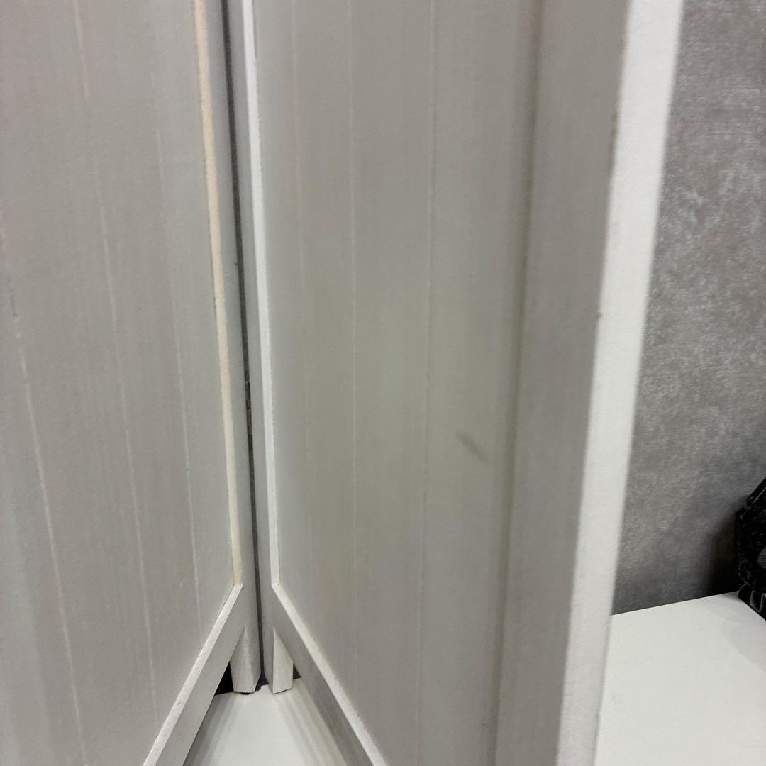 [4連][高さ148] 木製アンティーク調パーテーション ルーバータイプ 完成