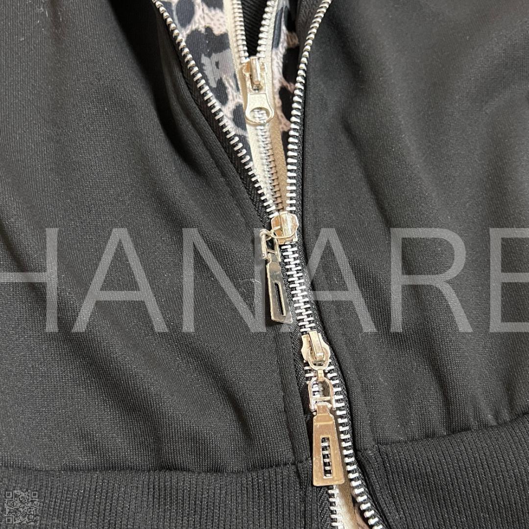 レオパード ヒョウ柄 十字架 クロス パーカー ジップパーカー y2k グランジ