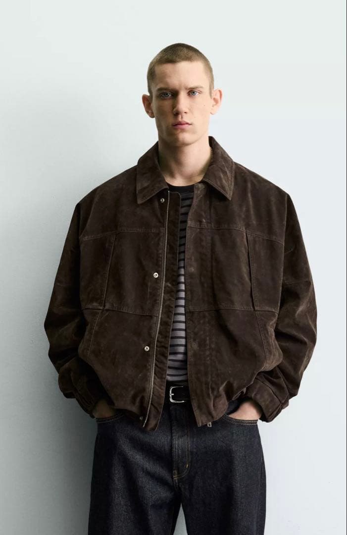 zaraザラ　フェイクスエードジャケット