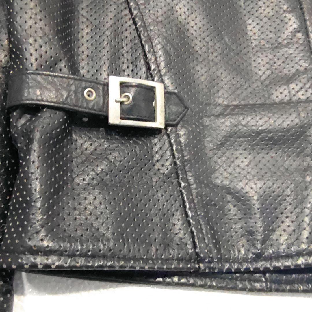 【HORNWORKS シングルライダース】パンチングレザー レザージャケット