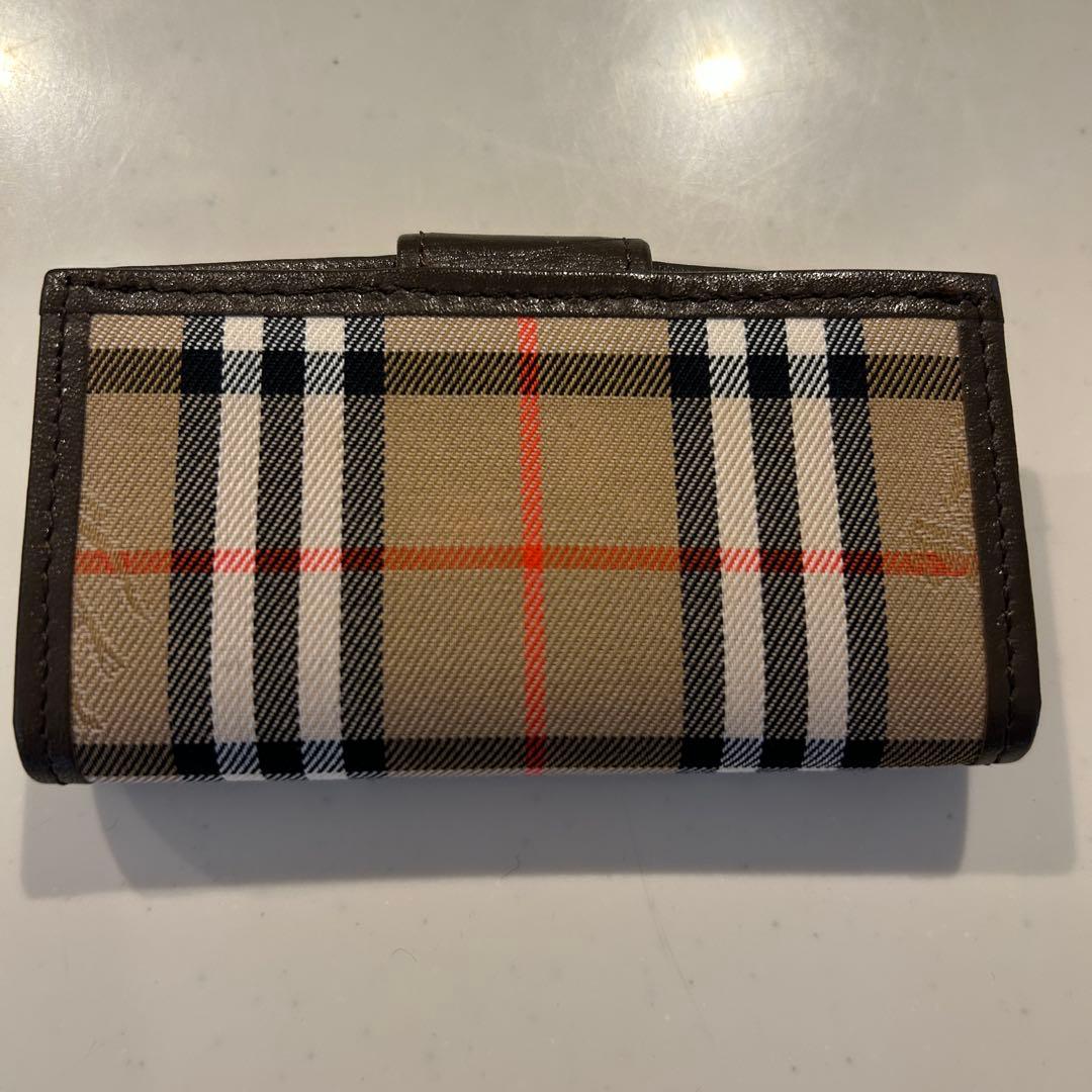 【極美品】バーバリー ノバチェック キーケース キャンバス×レザー ユニセックス