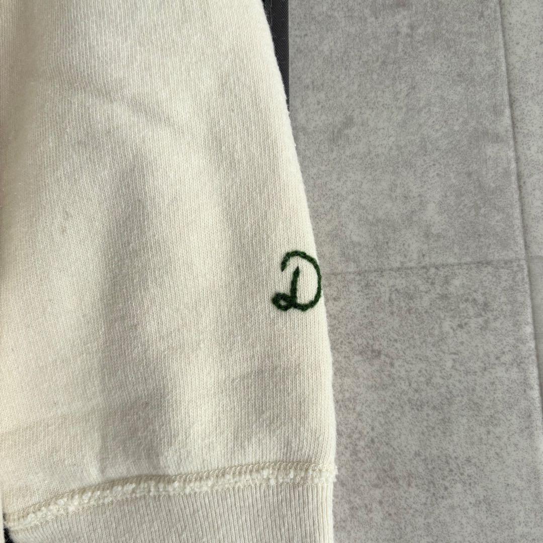 希少サイズ✨ドレステリア 吊裏毛ジップアップパーカー ロゴ 刺繍 アイボリー 4