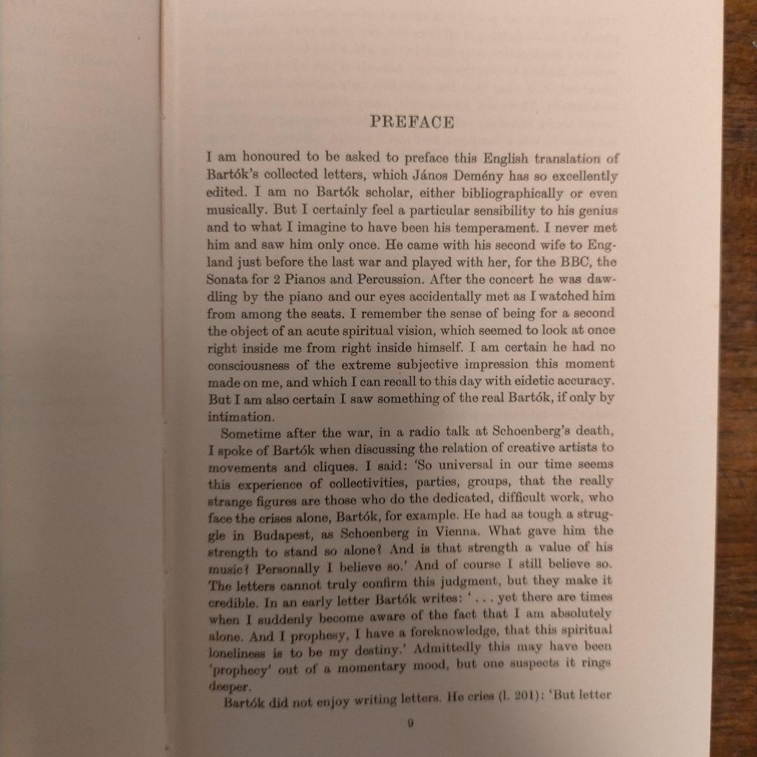 洋書 Bela Bartok Lettres