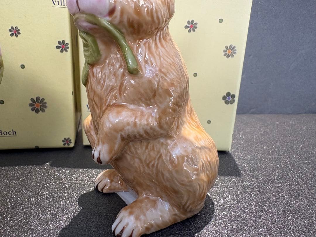 【レア箱付】ビレロイ&ボッホ　うさぎ　置物　2セット　イースター