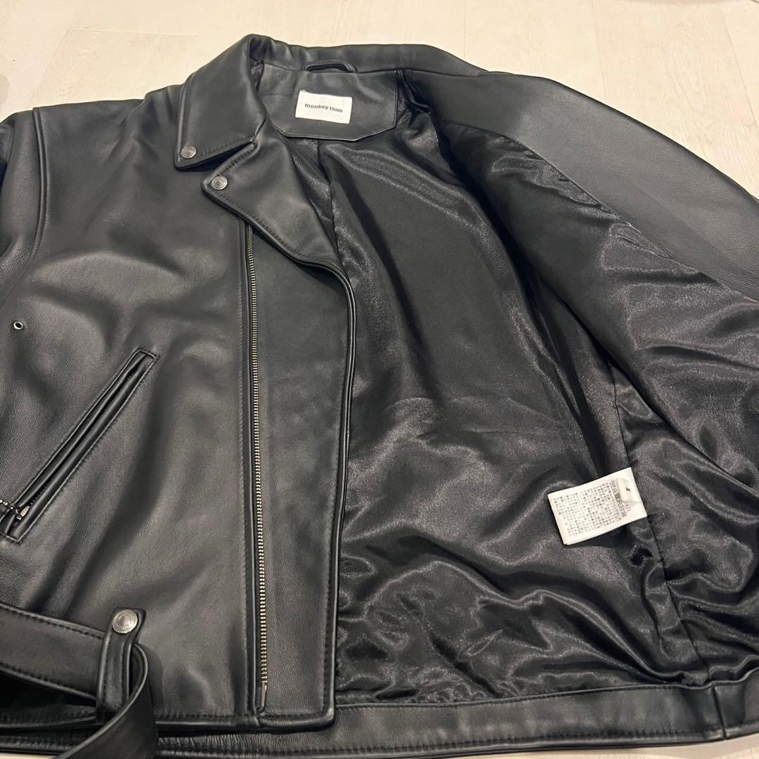 新品＜monkeytime＞シープレザーオーバーサイズダブルライダースジャケット