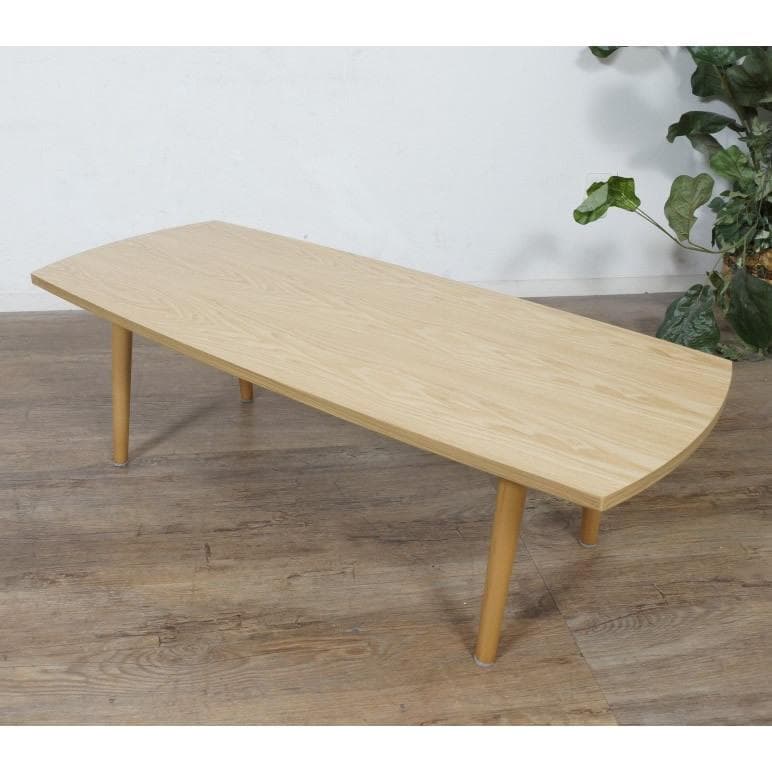 【新品・折畳】木目が美しいセンターテーブル 幅110cm ナチュラル