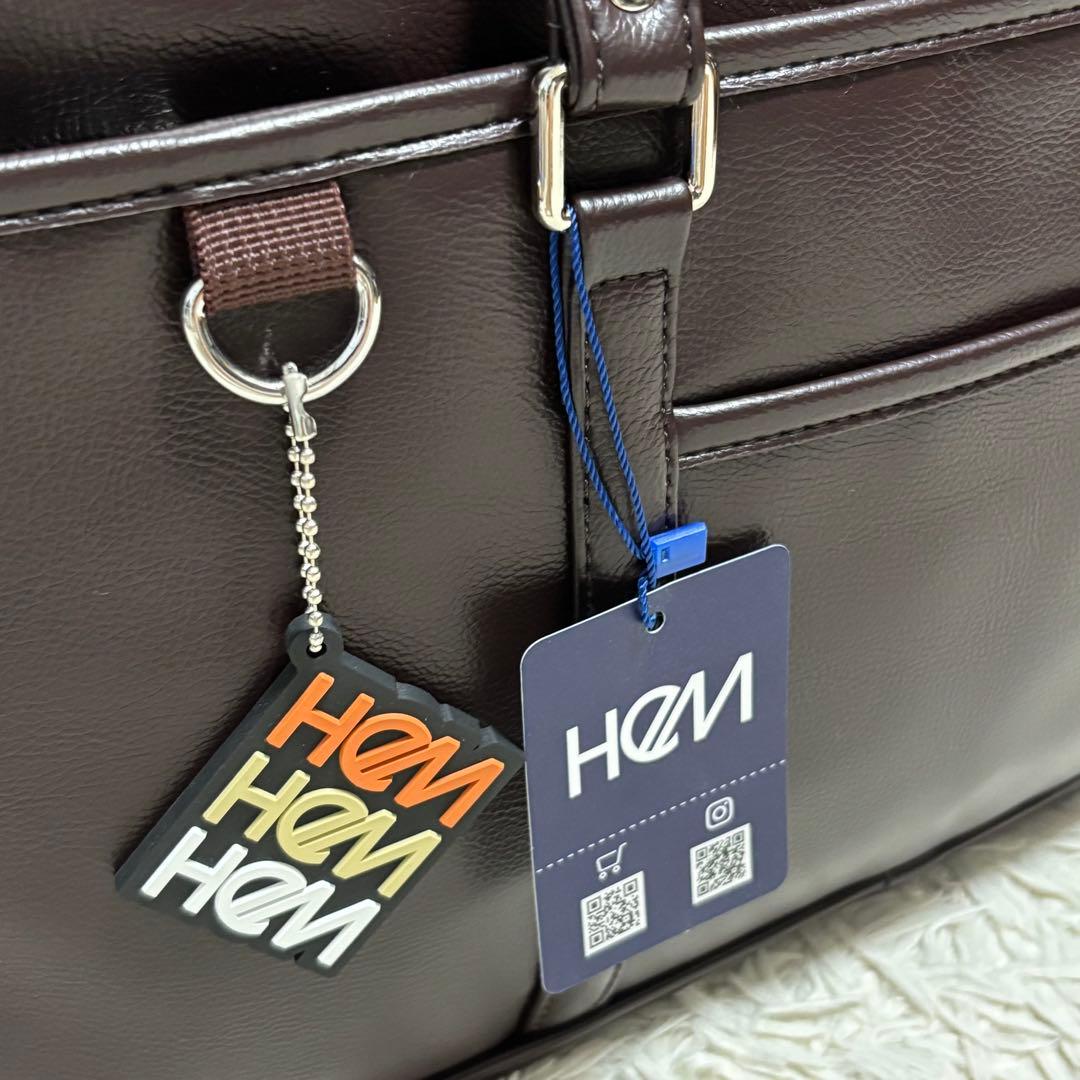 未使用品 HeM スクールバック ブラウン 合皮 ストラップ付き