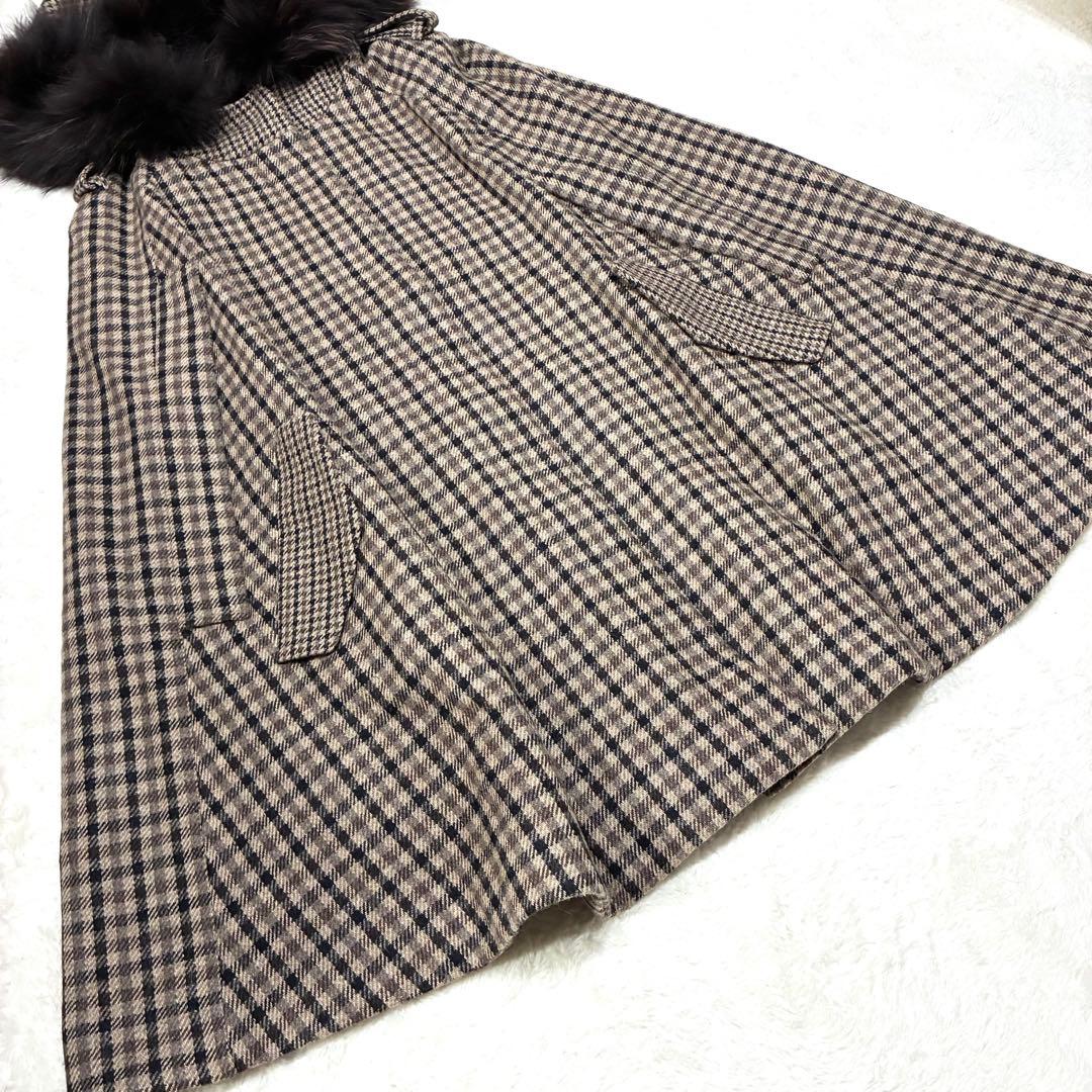 Flammeum ポンチョ グレンチェック ダブルジップ ゆったり