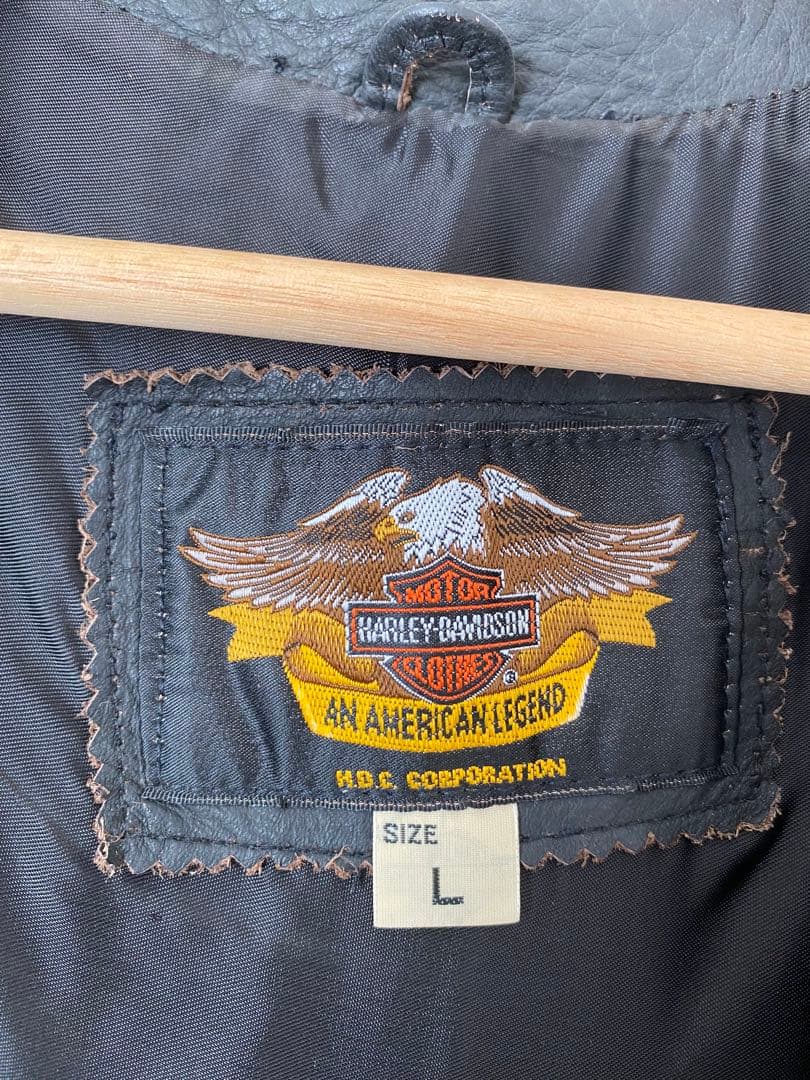 HARLEY-DAVIDSON ハーレーダビッドソン 本革 レザーベスト L